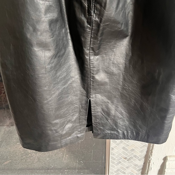 Vintage Winlit Black Leather Pencil Skirt - Picture 3 of 6